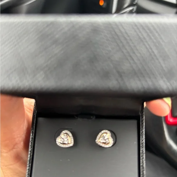 Macy's Silver and Gold Heart Earrings